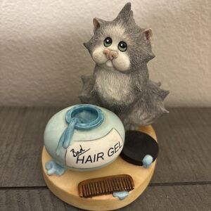 Comic Curious Cats Border Fine Arts  Smith Bad Hair Day Sculpture 2005